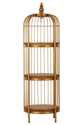 Orsina Versatile Small Gold Finish Birdcage Shelf UnitDistinctive Design UnitDurable Modern Shelf Unit from B&Q