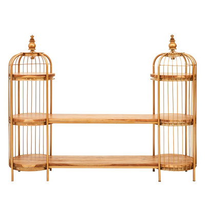 Orsina Distinctive Design Long Gold Finish Birdcage Shelf UnitVersatile Shelf UnitDurable Modern Shelf Unit from B&Q