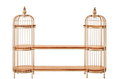 Orsina Distinctive Design Champagne Gold Finish Birdcage Shelf UnitVersatile UnitDurable Modern Shelf Unit from B&Q