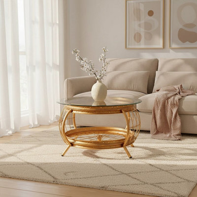 Orsina Mantis Gold Finish Coffee Table from B&Q