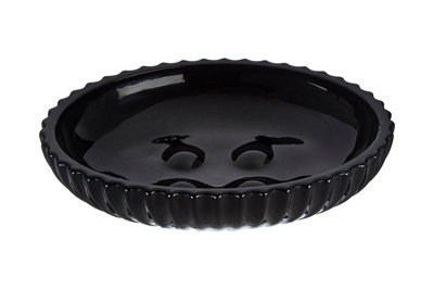 Orsina Ticino Brittany Black Glass Soap Dish from B&Q