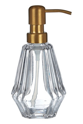 Orsina Modern Soap DispenserGlass Soap Pump Dispenser With Brass NozzleHand Cream BottleSoap Dispenser from B&Q