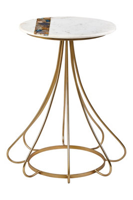 Orsina Vizzini Marble And Agate Side Table from B&Q