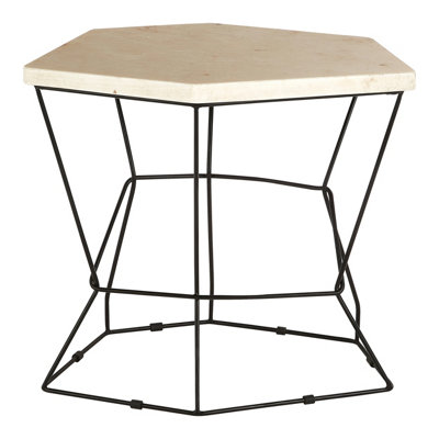 Orsina Relic Onyx Stone Polygonal Side Table from B&Q