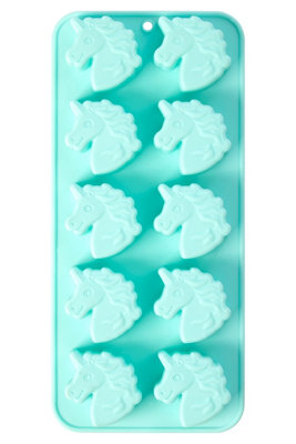 Orsina 10 Unicorn Shaped Blue Ice Cube TrayUnique Ice Cube TrayThermoplastic Rubber Ice Freezing Tray from B&Q