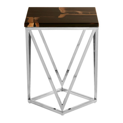 Orsina Relic Dark Petrified Wood Top Side Table from B&Q