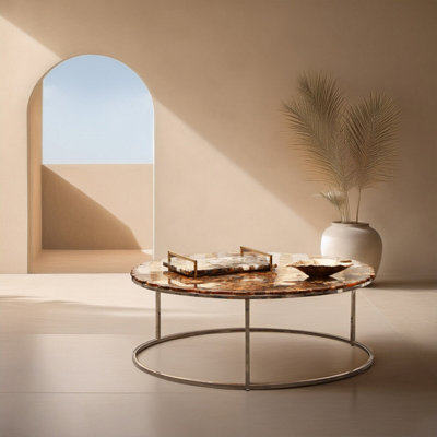 Orsina Relic Agate Top Round Coffee Table from B&Q