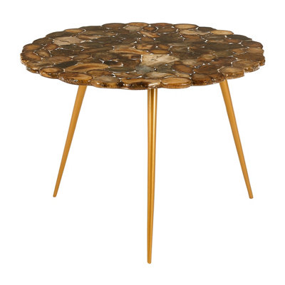 Orsina Relic Low Side Table With Agate Stone Top from B&Q