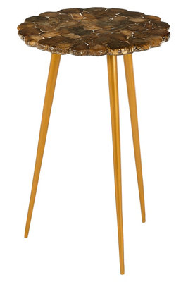 Orsina Relic Round  Side Table With Agate Top from B&Q