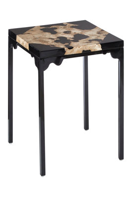 Orsina Relic Cheese Stone And Black Resin Side Table from B&Q