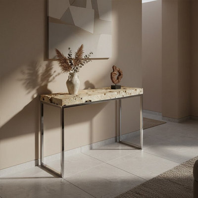 Orsina Relic Cheese Stone Console Table from B&Q