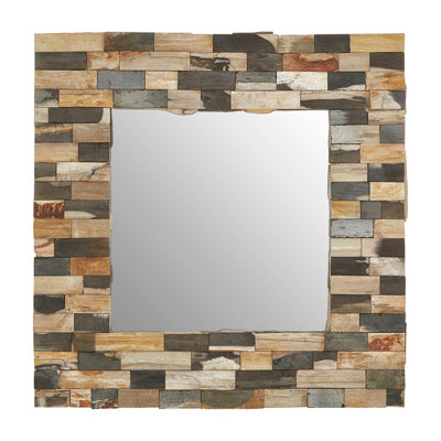 Orsina Tile Pattern Framed Wall Mirror from B&Q