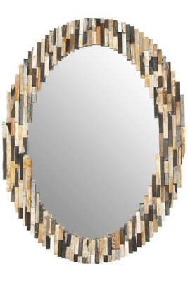 Orsina Multi Tile Oval Wall Mirror from B&Q