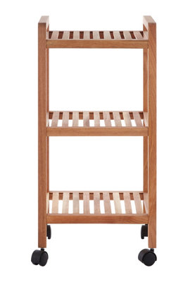 Orsina Arla 3 Tier Walnut Wood Bathroom Trolley from B&Q