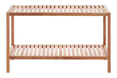 Orsina Arla Walnut Wood Two Tier Storage Shelf Unit from B&Q