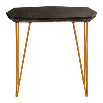 Orsina Relic Large Black Marble Top Side Table from B&Q