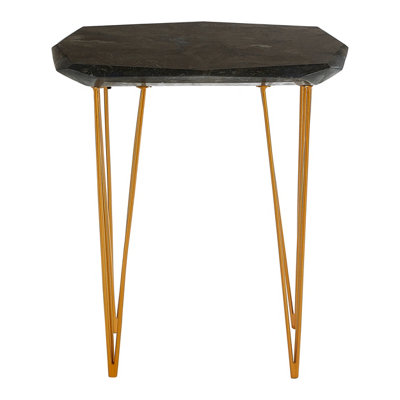Orsina Relic Small Black Marble Top Side Table from B&Q