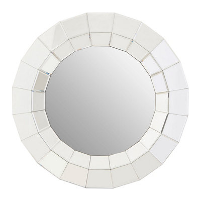 Orsina Puzzle Round Wall Mirror from B&Q
