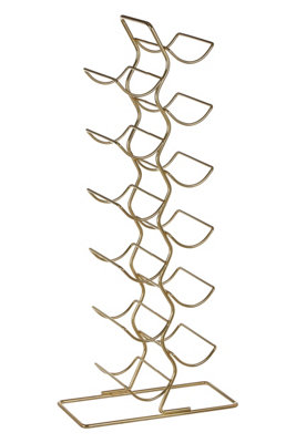 Orsina Wren 12 Bottle Wine Rack With Gold Finish from B&Q