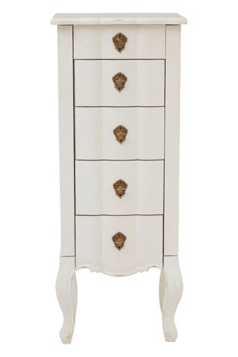 Orsina Elegant Design 5 Drawer Small Chest WhiteFunctional Storage CabinetVersatile Chest For Livingroom from B&Q