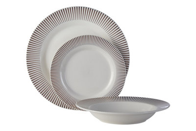 Orsina Avie Spoke 12 Piece Dinner Set - White - Image 4