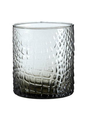 Orsina Glass Tealight Holder,smoked Tealight Candle Holder With Snakeskin Pattern,decorative Tea Light Holder from B&Q