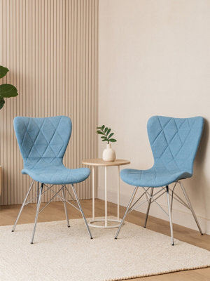 Orsina Blue Dining ChairBackrest Dining ChairSpace-Saving Office Desk ChairEasy To Clean Dining Chair from B&Q
