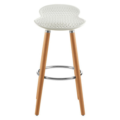 Orsina Matte White Bar StoolEasy To Clean Kitchen Bar StoolFootrest Bar StoolSpace-Saver Breakfast Stool from B&Q