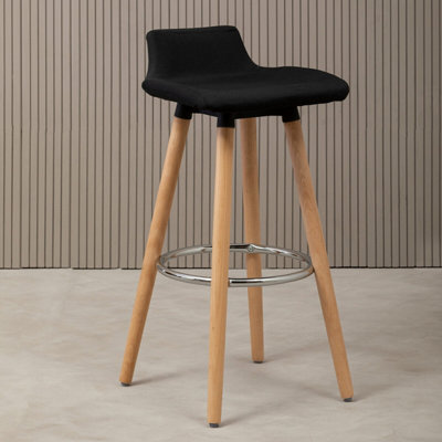 Orsina Black Bar StoolComfortable Seating Breakfast Bar StoolSpace-Saver Kitchen StoolEasy To Clean Stool from B&Q