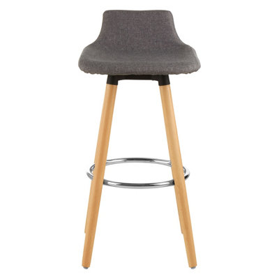 B&Q -  Grey Bar StoolComfortable Seating Breakfast Bar StoolSpace-Saver Kitchen StoolEasy To Clean Bar Stool
