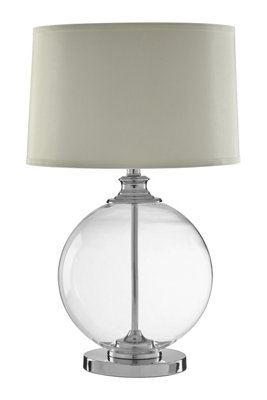 Orsina Edna Small Ivory Silk Shade Table Lamp from B&Q