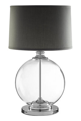 Orsina Edna Small Grey Linen Shade Table Lamp from B&Q