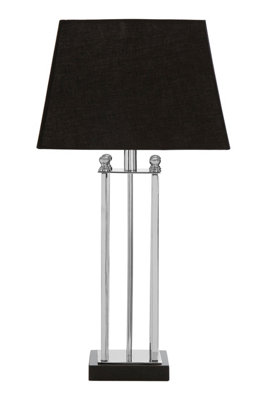 Orsina Black And Silver Table LampGranite Base Accent Lamp With Fabric ShadeStainless Steel Body from B&Q