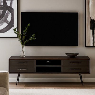 Orsina Contemporary Brown Wooden Media UnitSolid Pine Wood Tv Cabinet With Storage DrawersEntertainment Unit from B&Q