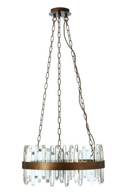 Orsina Acrylic Chandelier With Copper BandContemporary Acrylic And Iron Ceiling LightCopper Round Chandelier from B&Q