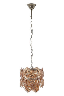 Orsina Small Amber Glass Chandelier from B&Q
