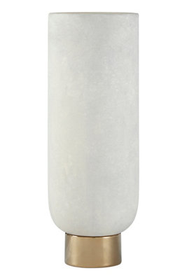 Orsina Callie White And Gold Small Pedestal Vase. from B&Q