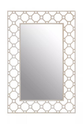 B&Q -  Contemporary Design Arabesque Wall MirrorReflective Rectangular Frame New MirrorsMetallic Accent Mirror