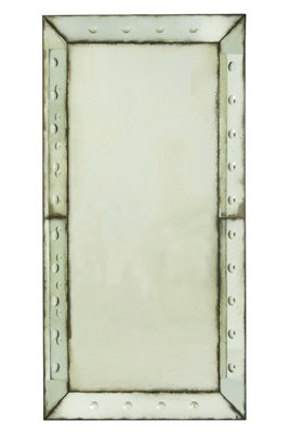 Orsina Large Bubble Effect Wall MirrorRectangular Hammered Frame Antique Glass MirrorBevelled Edge Wall Mirror from B&Q