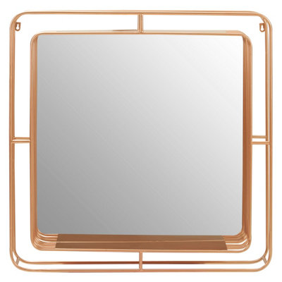 Orsina Faux Champagne Gold Foil Wall Mirror76Cm Decorative Square Mirror With Iron Wire FrameLuxe Accent Mirror from B&Q