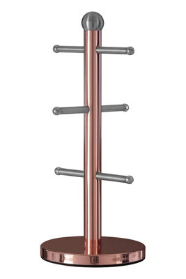 Premier Housewares Brushed Stainless Steel Mug Tree, Copper - Image 5