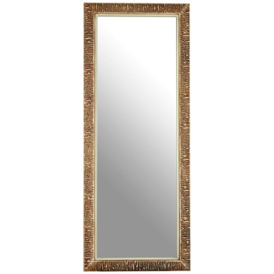 Premier Housewares Interiors By Premier Zelma Champagne Finish Ridged Wall Mirror from B&Q