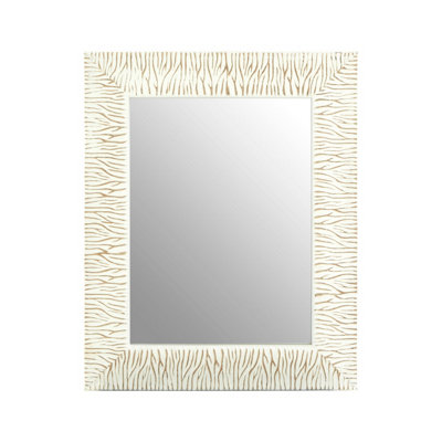 Orsina Zelma Antique White And Brush Gold Wall Mirror from B&Q