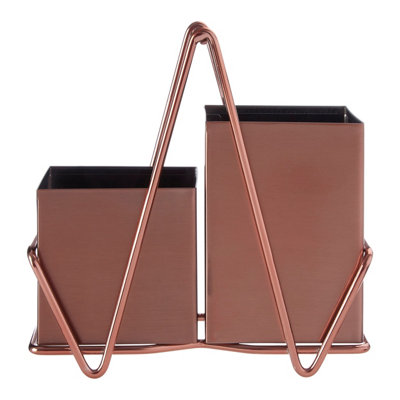 Orsina 2 Compartment Rose Gold Cutlery Caddy from B&Q