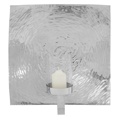 Orsina Large Wall Sconce,silver Lantern,textured Aluminum Large Wall Light,outdoor Wall Lamp With Glass Shade from B&Q