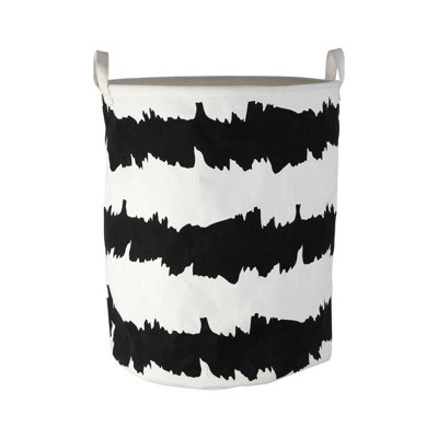 Orsina Black And White Fabric BasketStylish Woven Storage Solution With Handles And Geometric Pattern, from B&Q