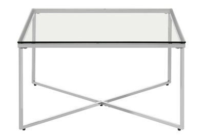 Orsina Allure Silver Finish Cross Base Coffee Table from B&Q