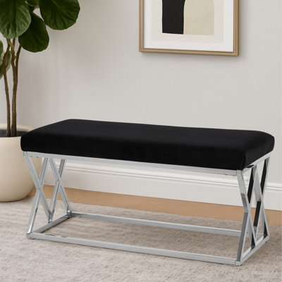 Orsina Stylish Black Seat BenchLuxe Bench For OutdoorAccent Dining Bench For DiningroomVersatile Modern Bench from B&Q