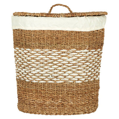 Orsina Oval Seagrass Basket With Lid from B&Q