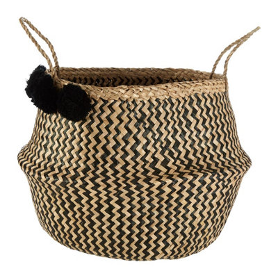 Orsina Pom Pom Seagrass Basket from B&Q